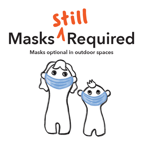 Masks Still Required (masks optional in outdoor spaces)